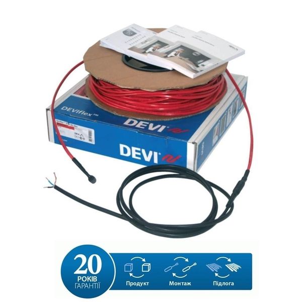 Нагрівальний кабель DEVIflex 18T - 10 м, 180 Вт + програмований терморегулятор 85187444 фото