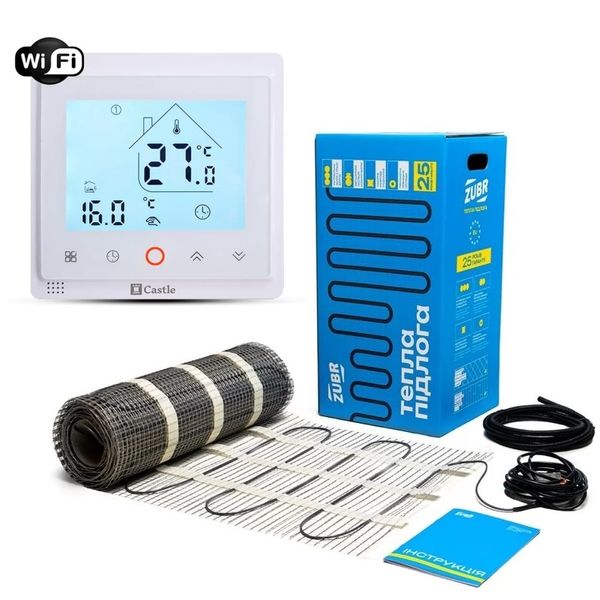 Нагревательный мат Zubr 10 м2 + Wi- fi терморегулятор PWT 002 444151 фото