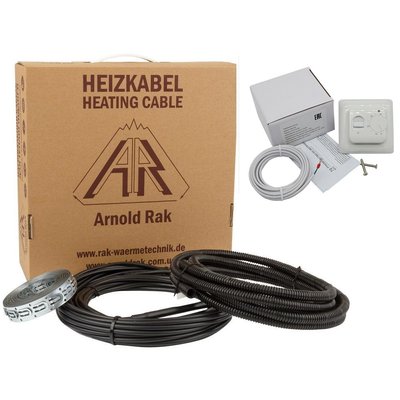 Нагревательный кабель Arnold Rak 20 EC - 10 м, 200 Вт + механический терморегулятор 112425 фото